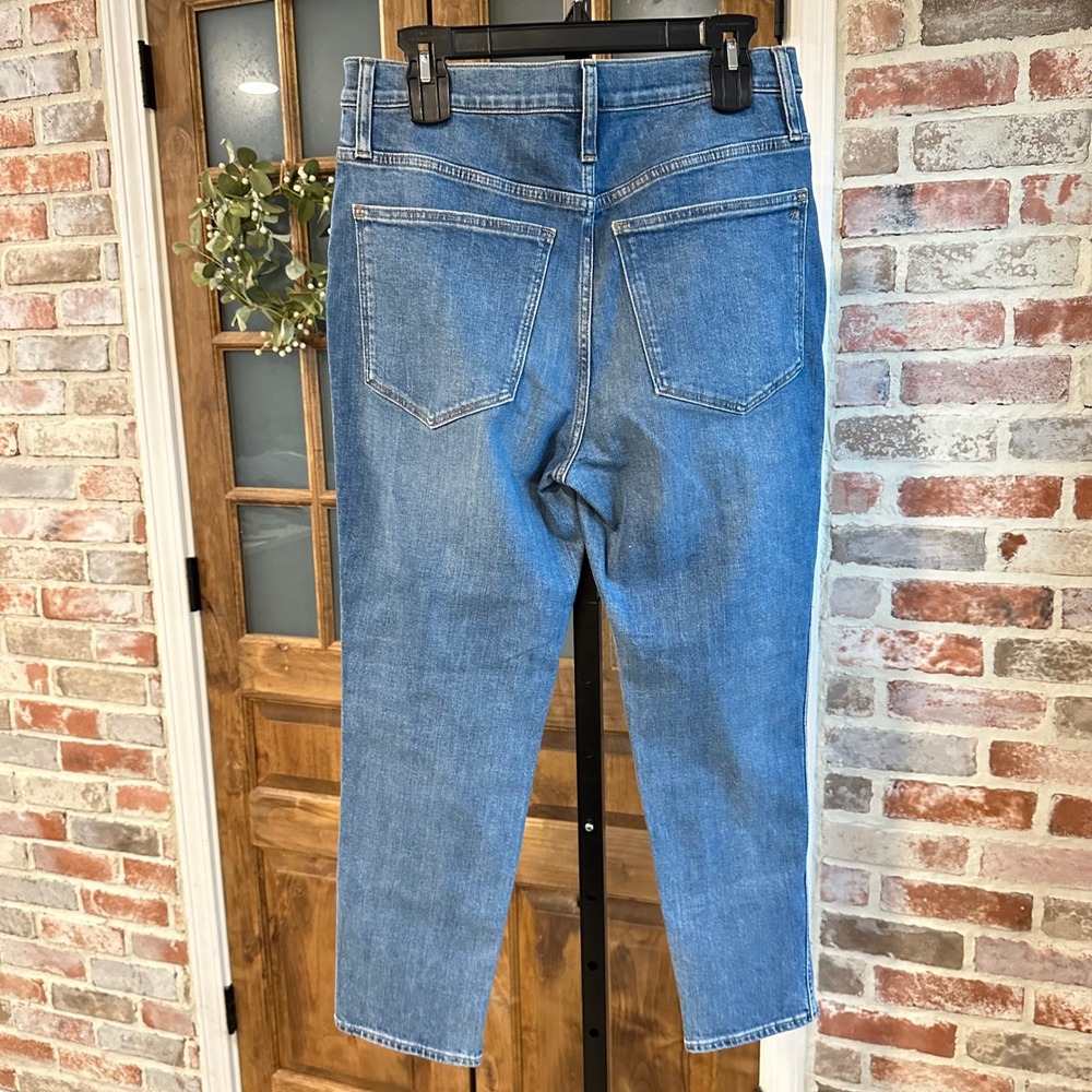 Madewell Stovepipe Jeans Women Blue High Rise Straight Leg Denim Classic 30 - Picture 6 of 8